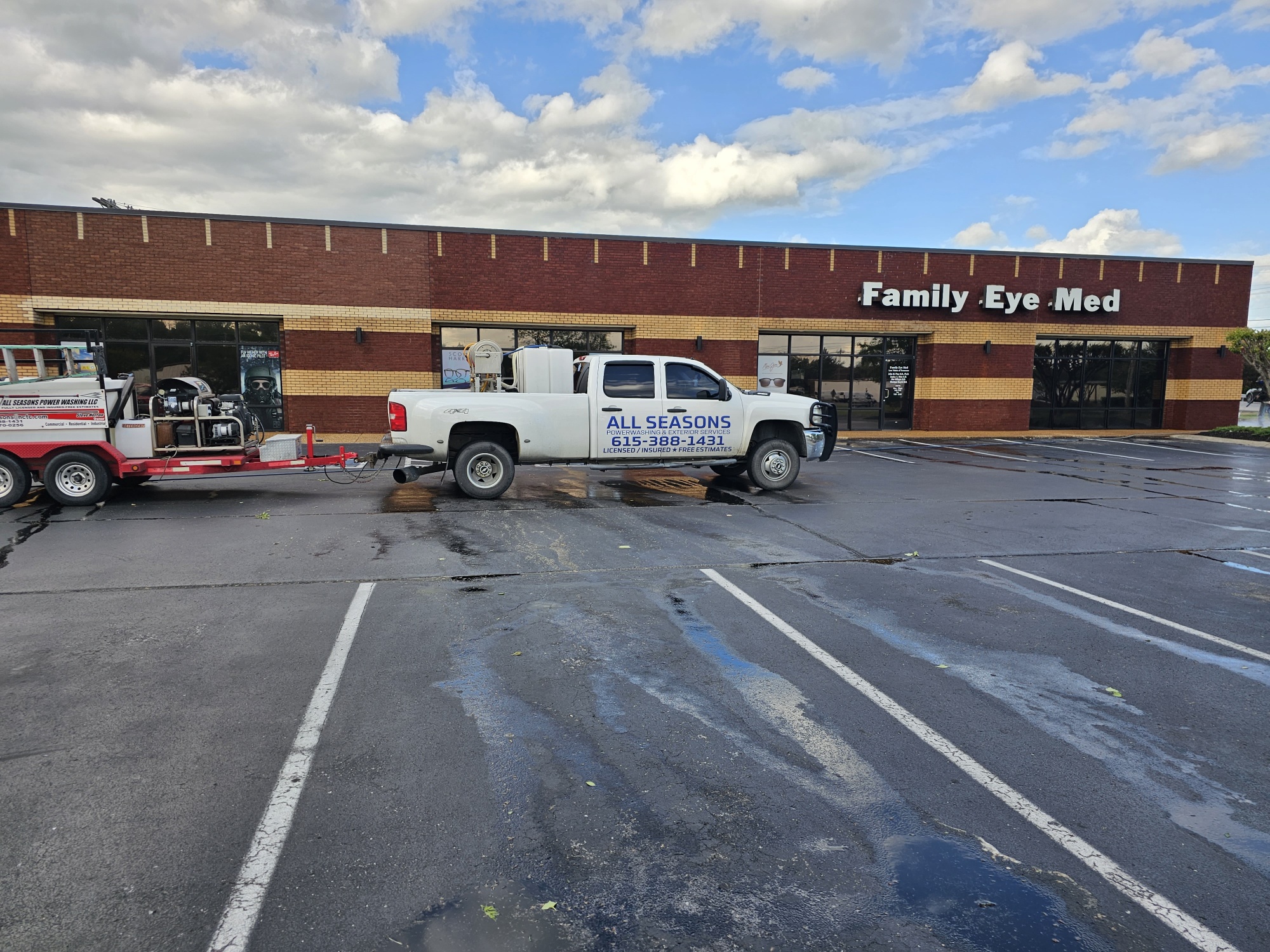 All Seasons Power Washing Boosts Curb Appeal of Lebanon Strip Center